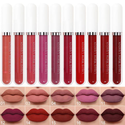 💝10 stuks matte, waterdichte en langhoudende lipgloss
