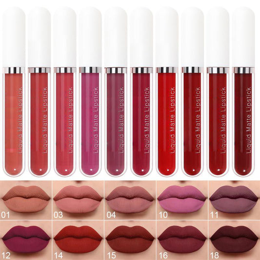 💝10 stuks matte, waterdichte en langhoudende lipgloss