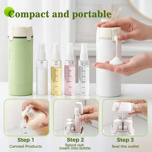 🧴4-in-1 Hervulbare Reisflessen Set – Lekvrij, Compact & Georganiseerd: Perfect Voor Reizen/Vakantie!